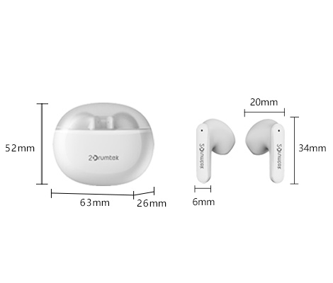 A4tech B20 True Wireless Earphone Dimentions