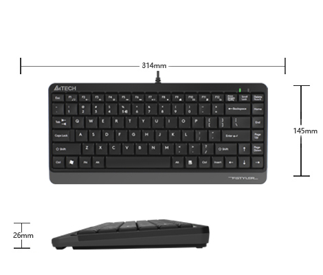 FK11 Compact Keyboard Dimentions