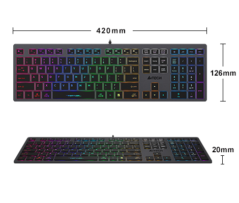 FX60 Scissor Switch Keyboard Dimentions