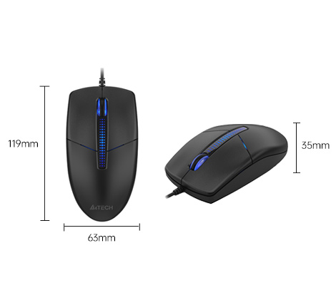 N530 Illuminate Mouse Dimention