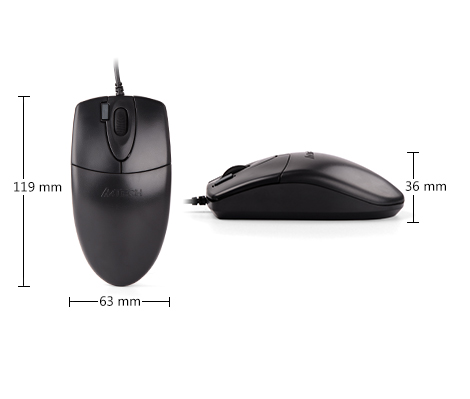 OP-620D OP-620DS Wired Mouse Dimentions