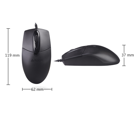 OP-720S Wired Mouse Dimentions